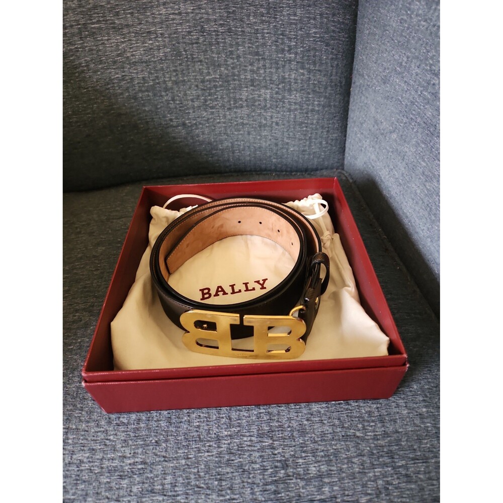 Bally Men's "Mirror B 45" Belt Bronze Copper Color w/ Brown Leather Size 44